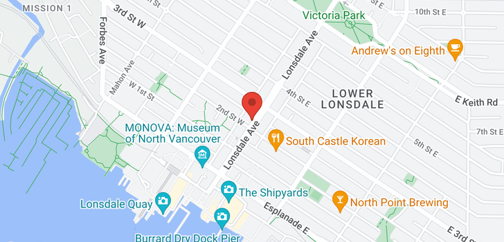 map of 209 332 LONSDALE AVENUE
